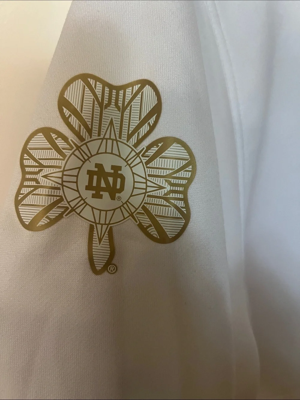 Shamrock Series 2022: Notre Dame Under Armour Men’s White Quarter Zip